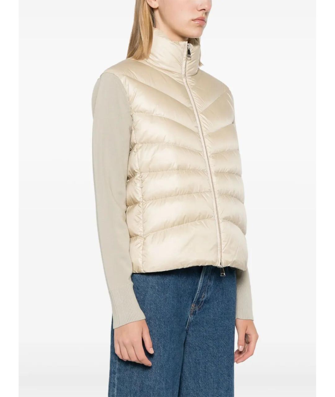 MONCLER Бежевая полиамидовая куртка, фото 5