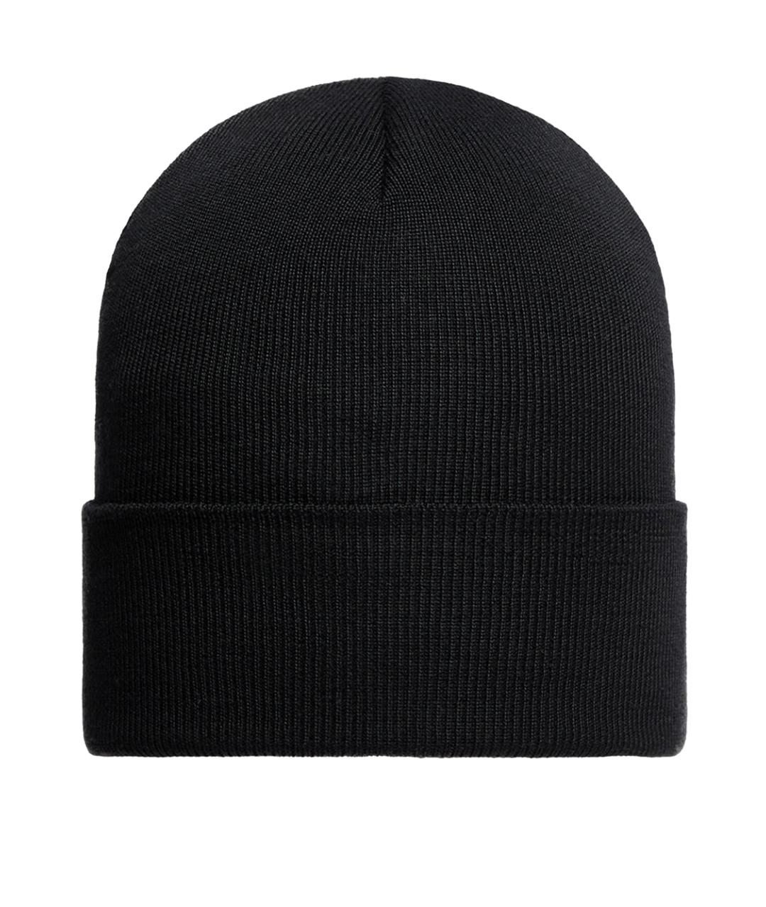 MONCLER Черная шерстяная шапка, фото 2
