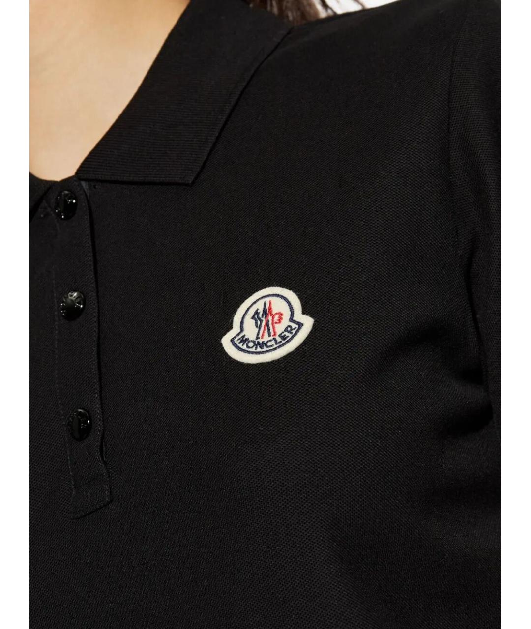 MONCLER Черная хлопковая футболка, фото 4