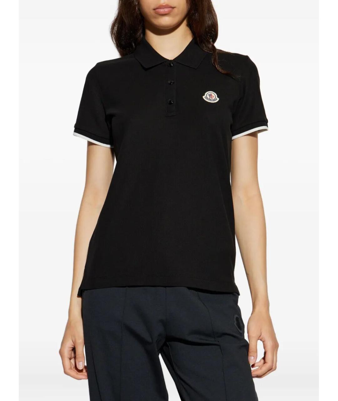 MONCLER Черная хлопковая футболка, фото 2