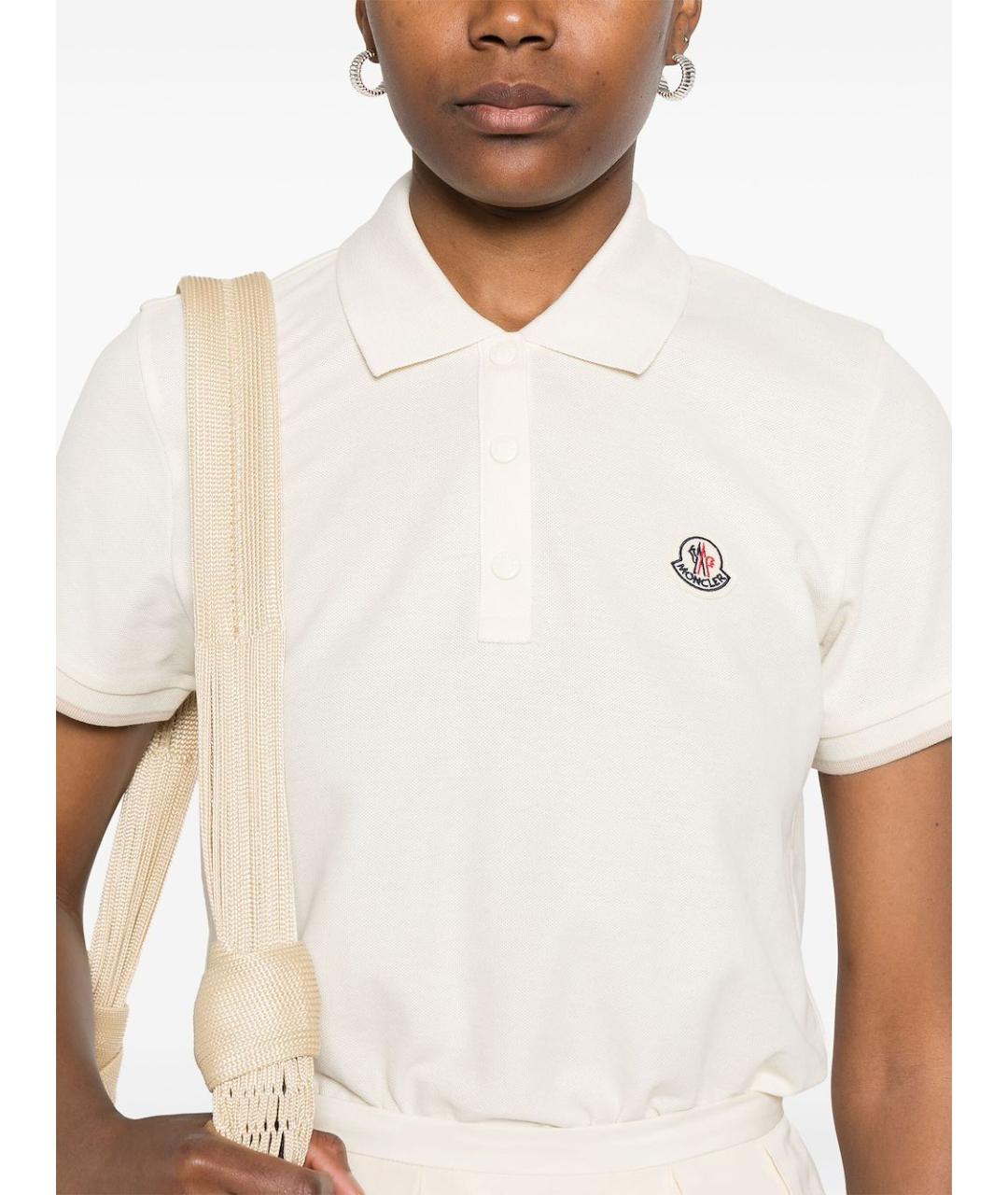 MONCLER Белая хлопковая футболка, фото 5
