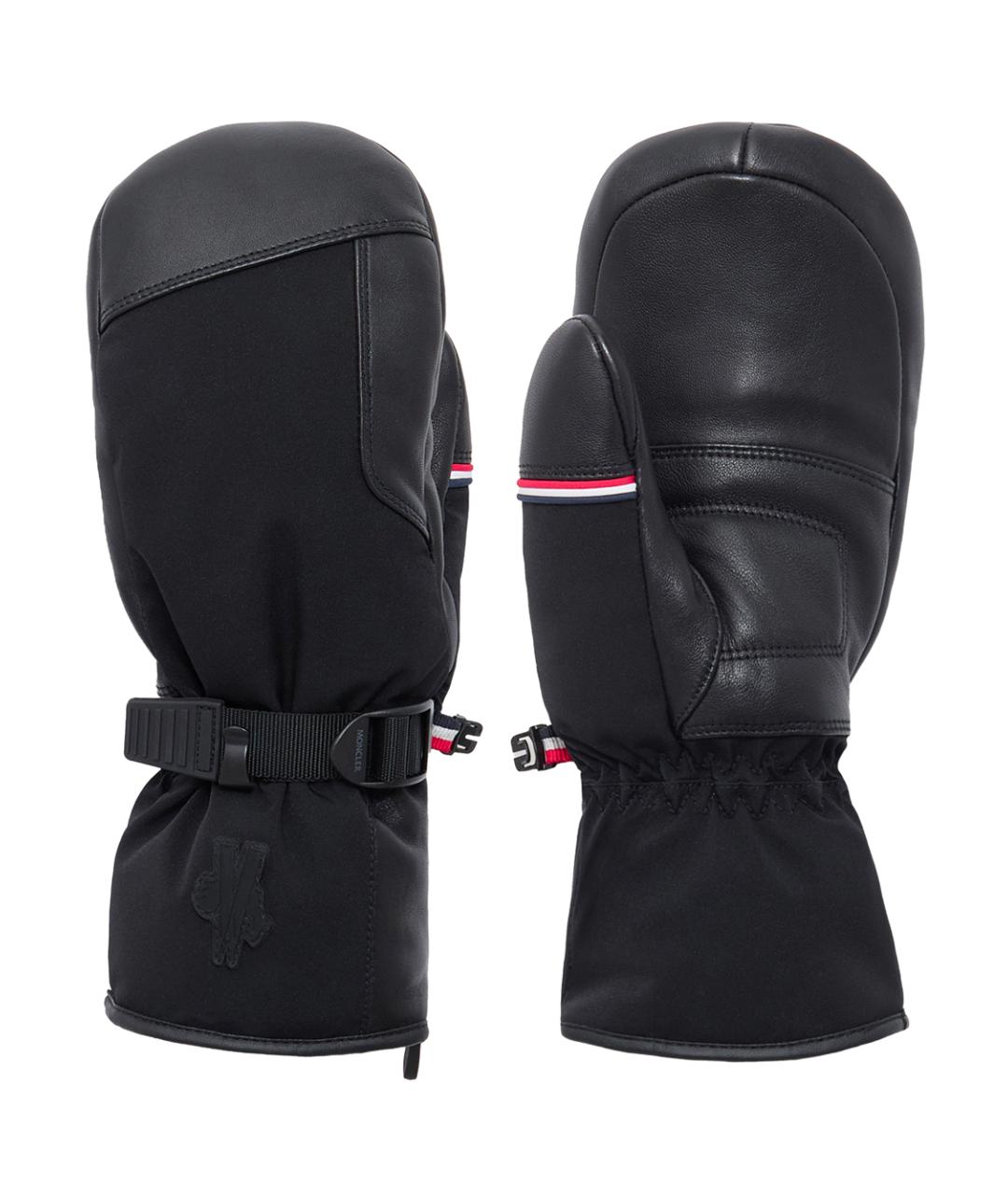 MONCLER Черные синтетические варежки, фото 1