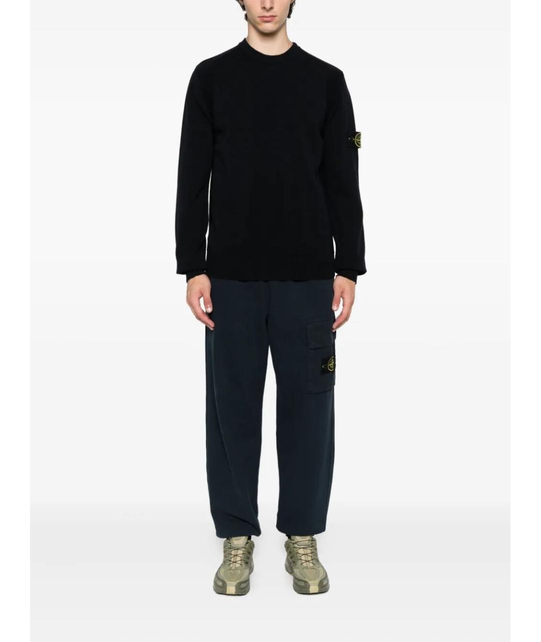 STONE ISLAND Темно-синий шерстяной джемпер / свитер, фото 5