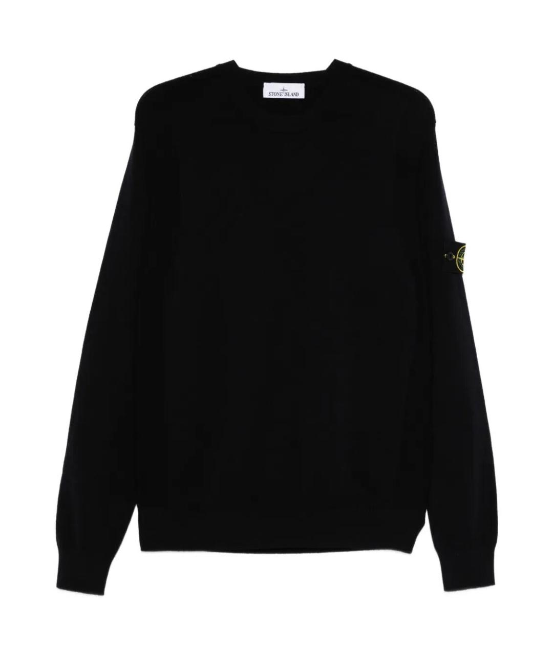 STONE ISLAND Темно-синий шерстяной джемпер / свитер, фото 1