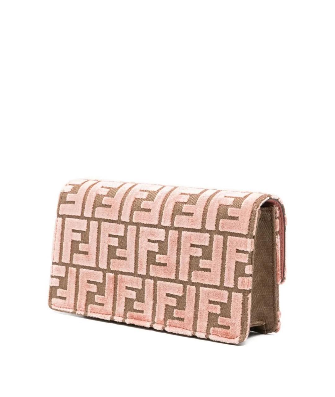 FENDI Розовая жаккардовая сумка через плечо, фото 1