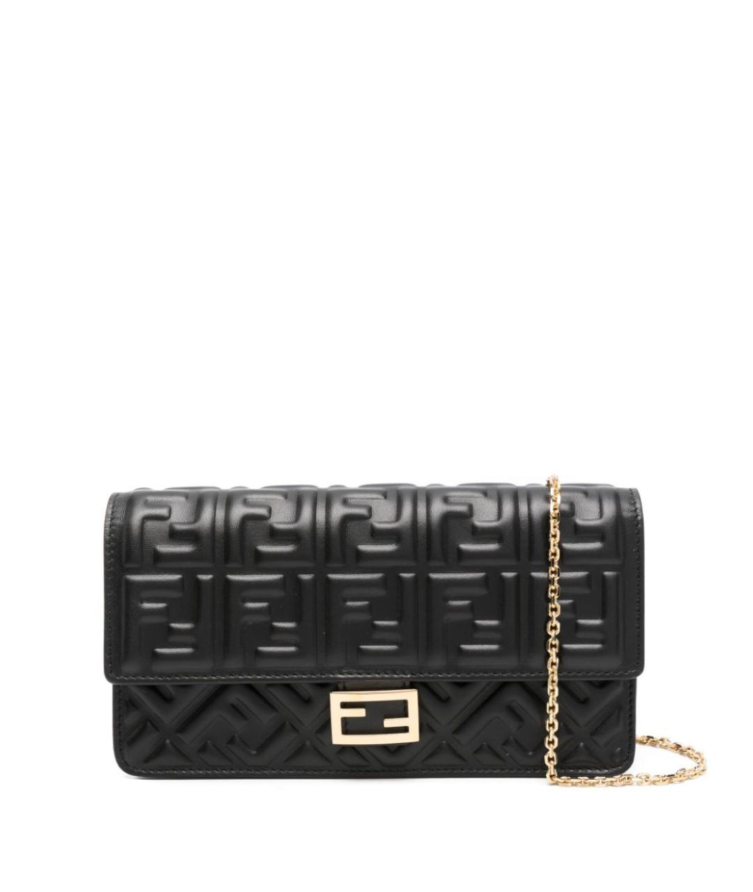 FENDI Черный кожаный кошелек, фото 1