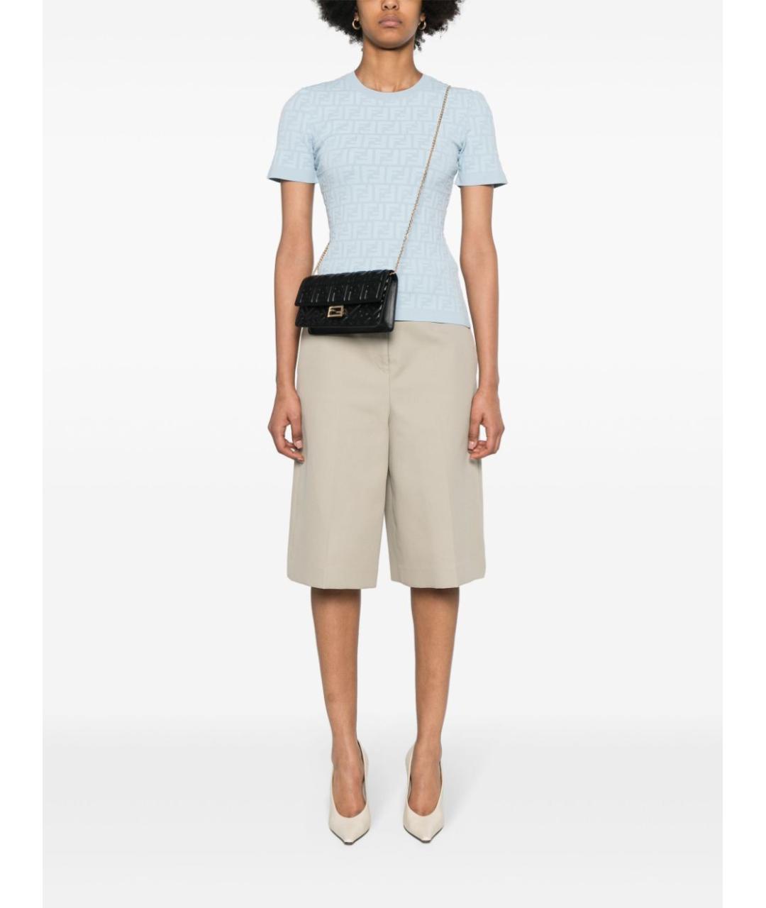 FENDI Черный кожаный кошелек, фото 6