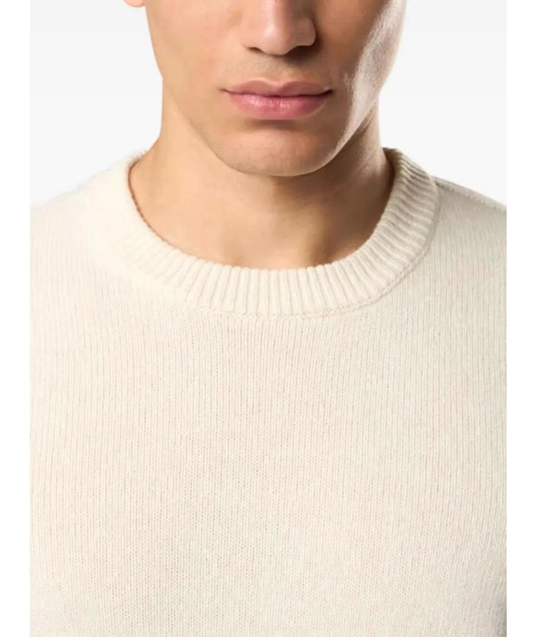 STONE ISLAND Бежевый шерстяной джемпер / свитер, фото 4