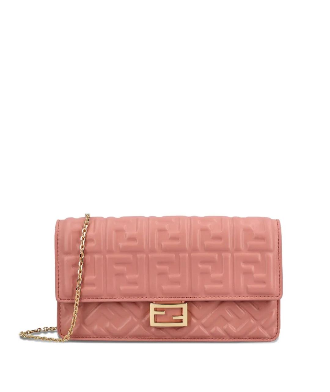 FENDI Розовый кожаный кошелек, фото 1