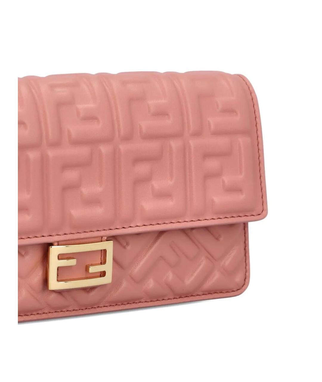 FENDI Розовый кожаный кошелек, фото 4