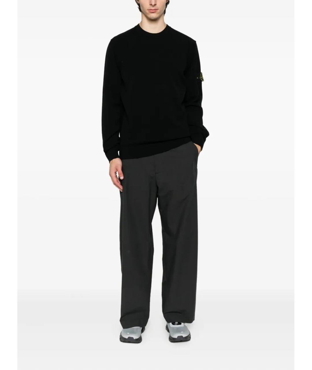 STONE ISLAND Черный шерстяной джемпер / свитер, фото 4