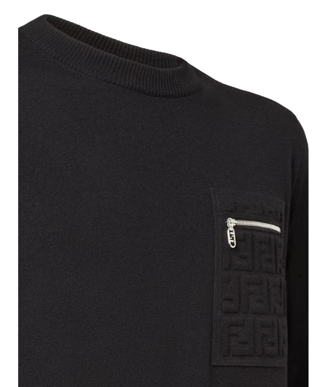 FENDI Черный шерстяной джемпер / свитер, фото 3