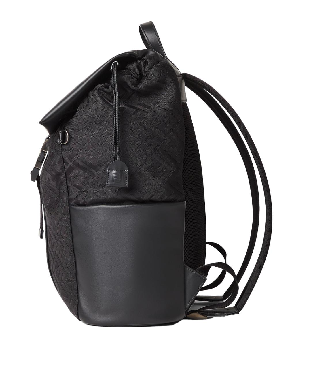 FENDI Черный жаккардовый рюкзак, фото 2