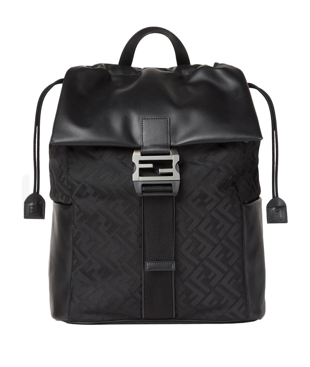 FENDI Черный жаккардовый рюкзак, фото 1