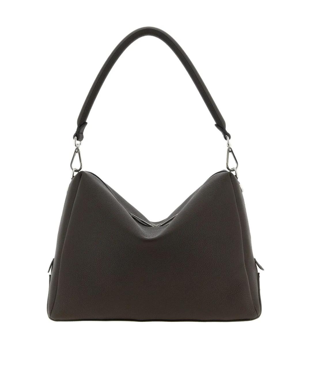 FENDI Коричневая кожаная сумка на плечо, фото 1