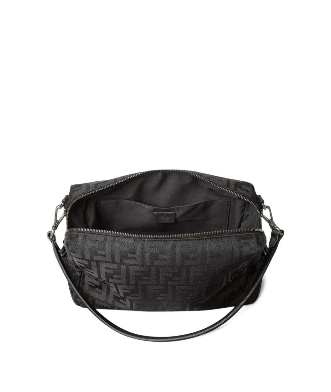 FENDI Черная жаккардовая сумка на плечо, фото 3