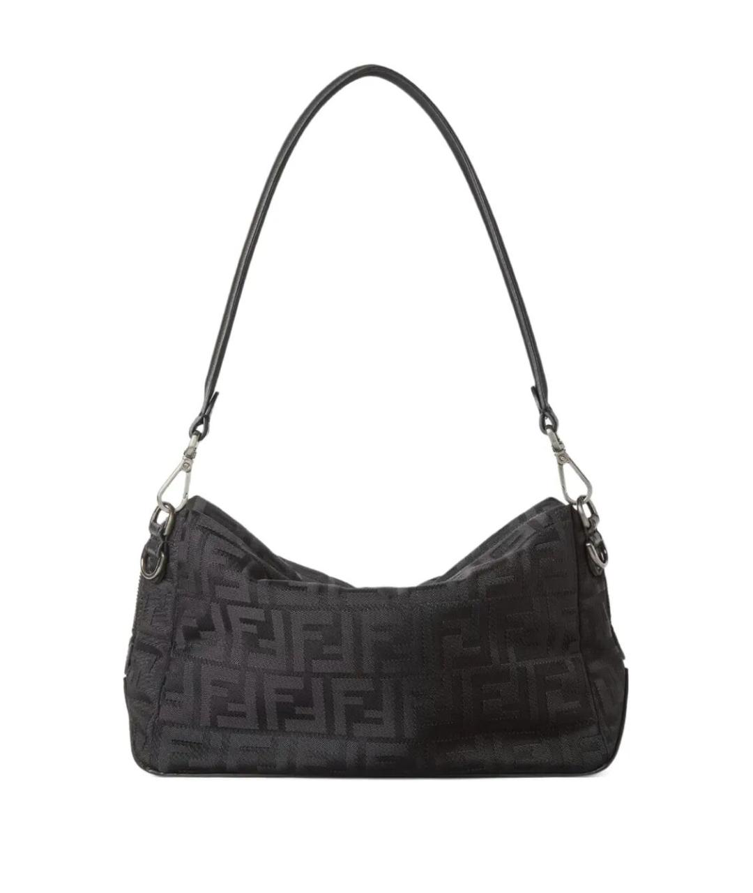 FENDI Черная жаккардовая сумка на плечо, фото 2