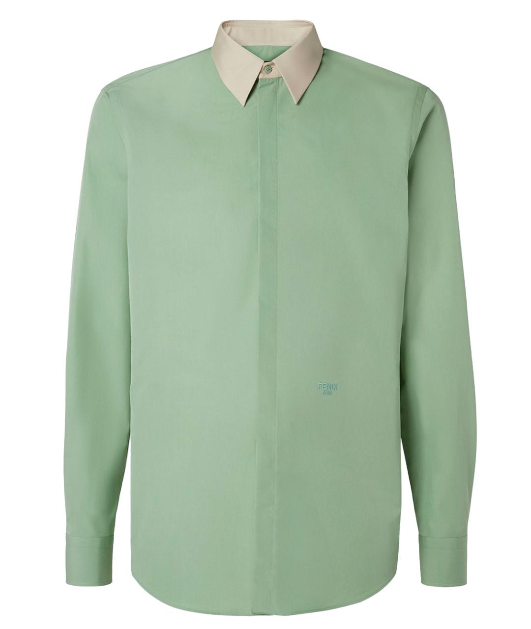 FENDI Зеленая хлопковая кэжуал рубашка, фото 1