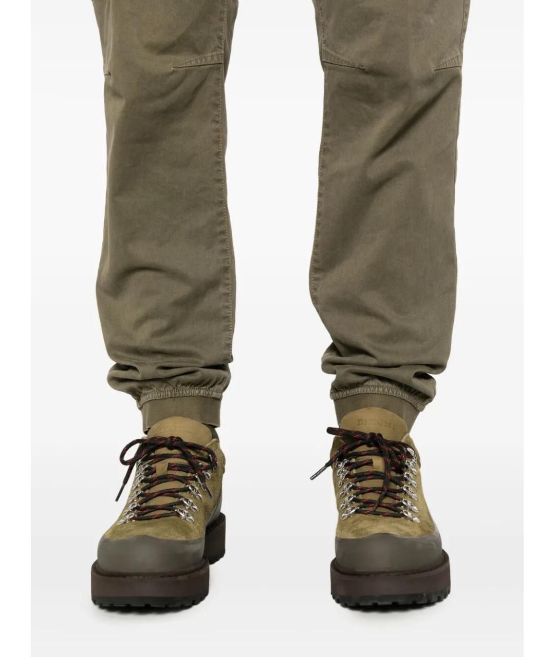 STONE ISLAND Хаки хлопковые прямые джинсы, фото 5