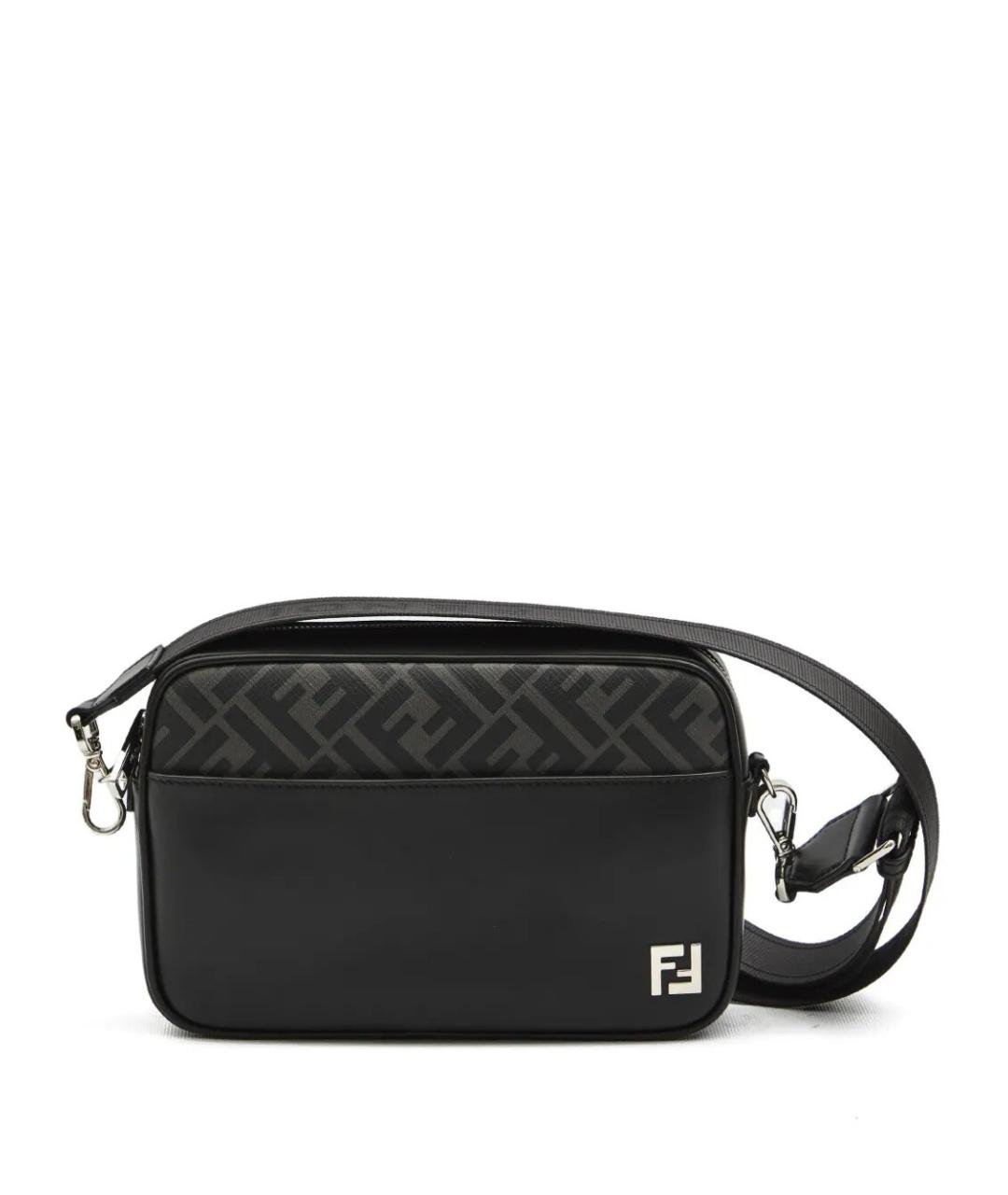 FENDI Черная кожаная сумка на плечо, фото 1