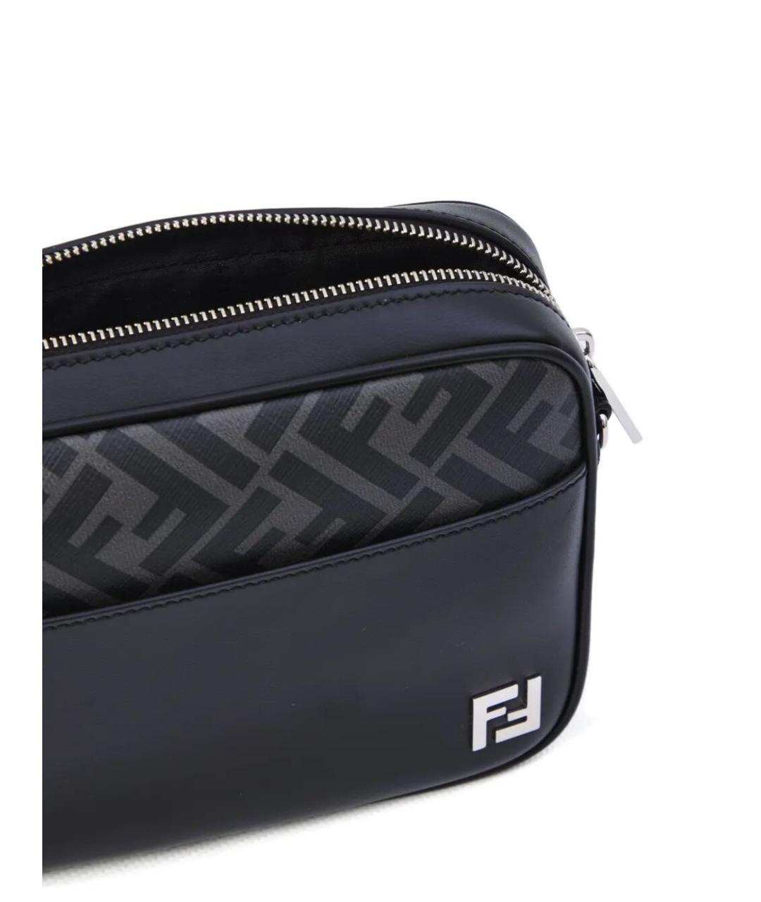 FENDI Черная кожаная сумка на плечо, фото 3