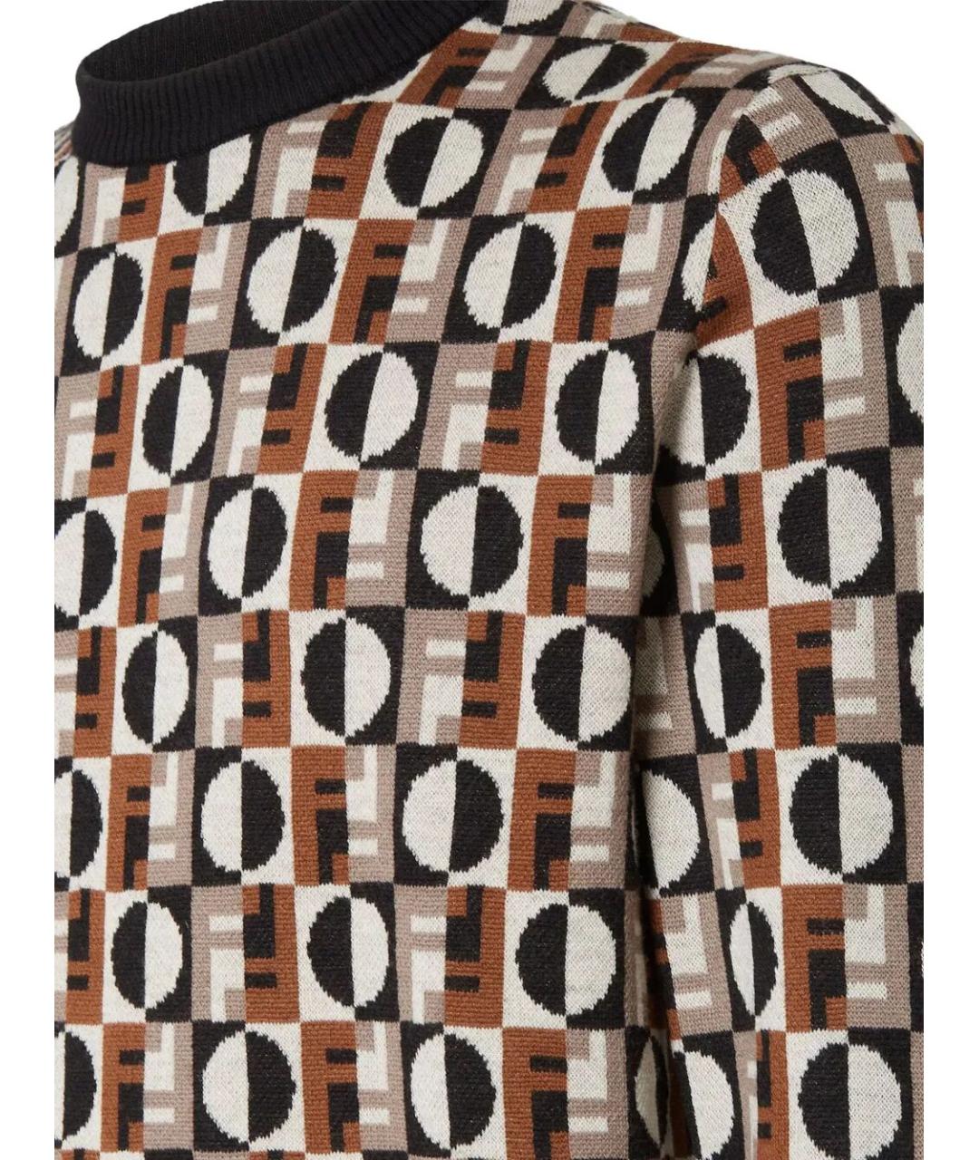 FENDI Мульти шерстяной джемпер / свитер, фото 3