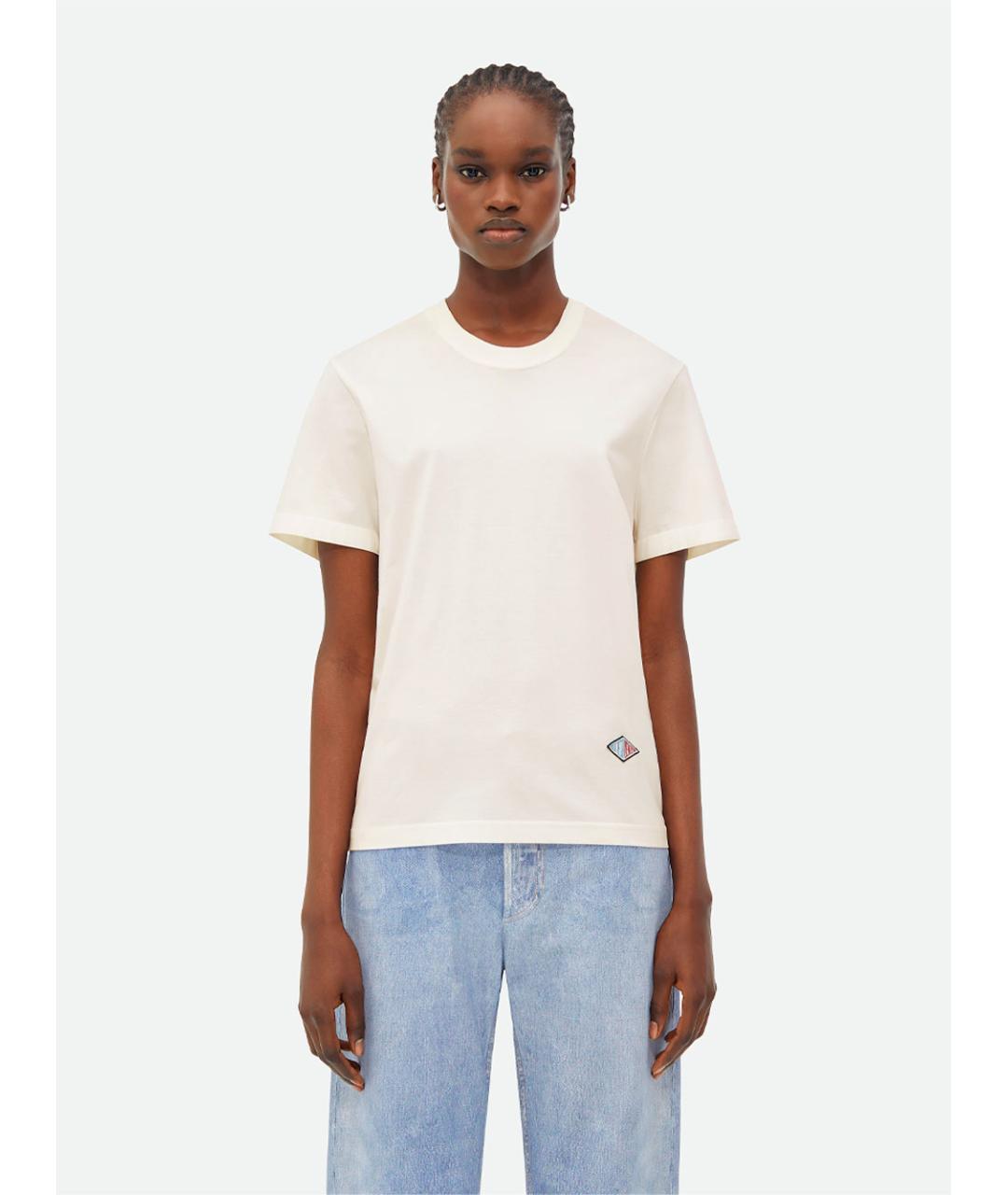 BOTTEGA VENETA Белая хлопковая футболка, фото 3