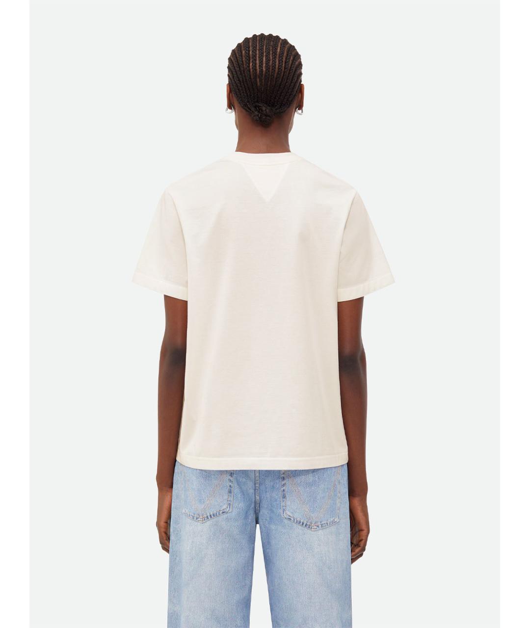BOTTEGA VENETA Белая хлопковая футболка, фото 5