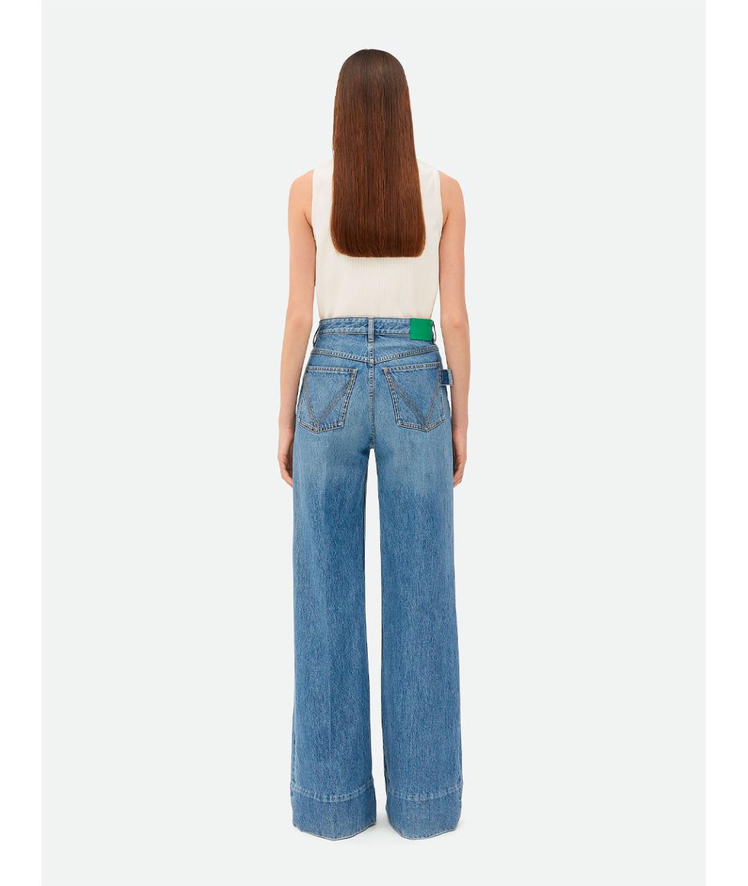 BOTTEGA VENETA Голубые хлопковые прямые джинсы, фото 5