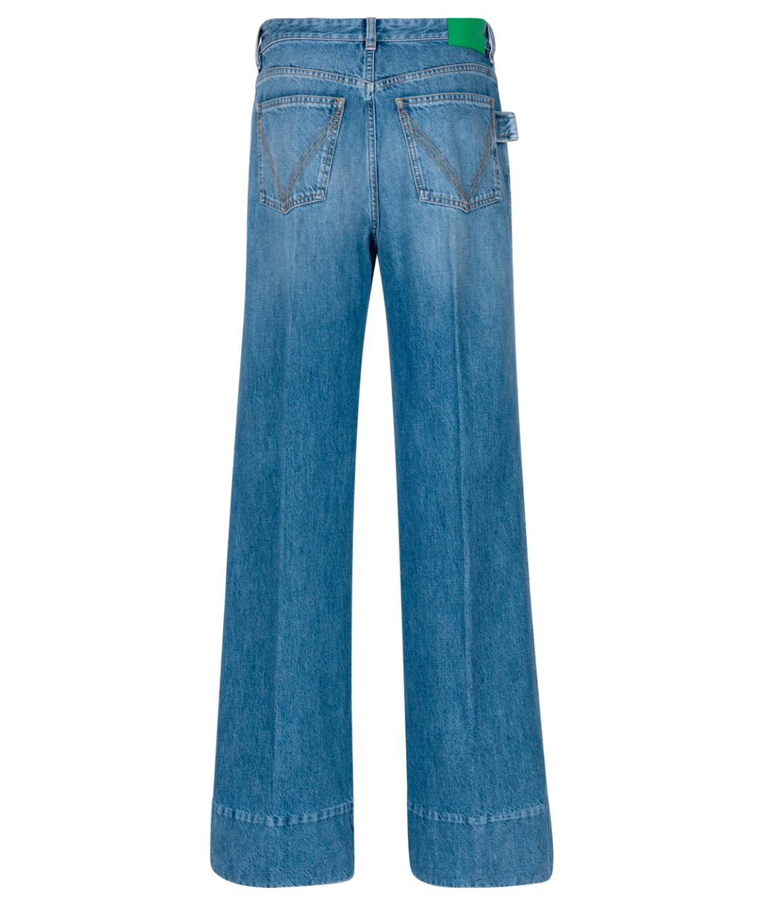 BOTTEGA VENETA Голубые хлопковые прямые джинсы, фото 2