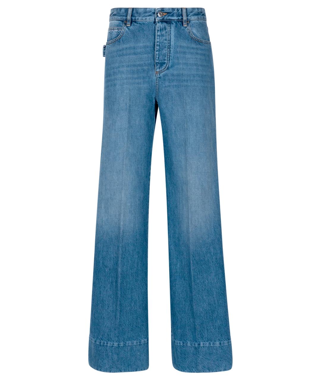 BOTTEGA VENETA Голубые хлопковые прямые джинсы, фото 1