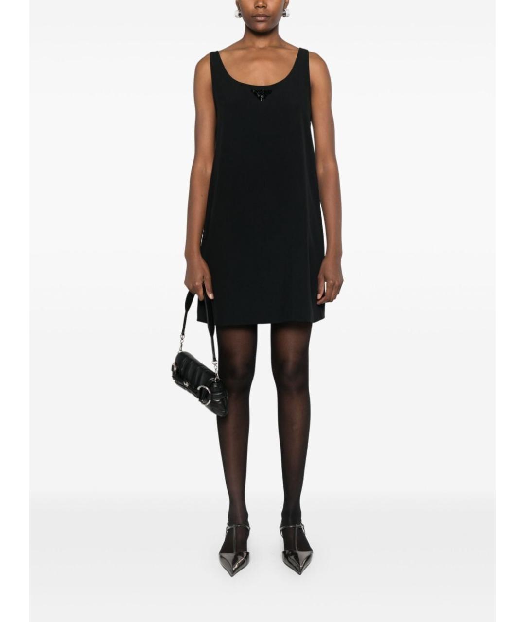 PRADA Черное ацетатное коктейльное платье, фото 4