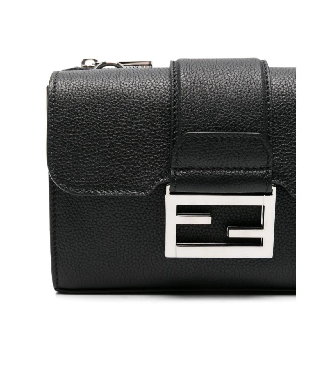 FENDI Черная кожаная сумка на плечо, фото 4