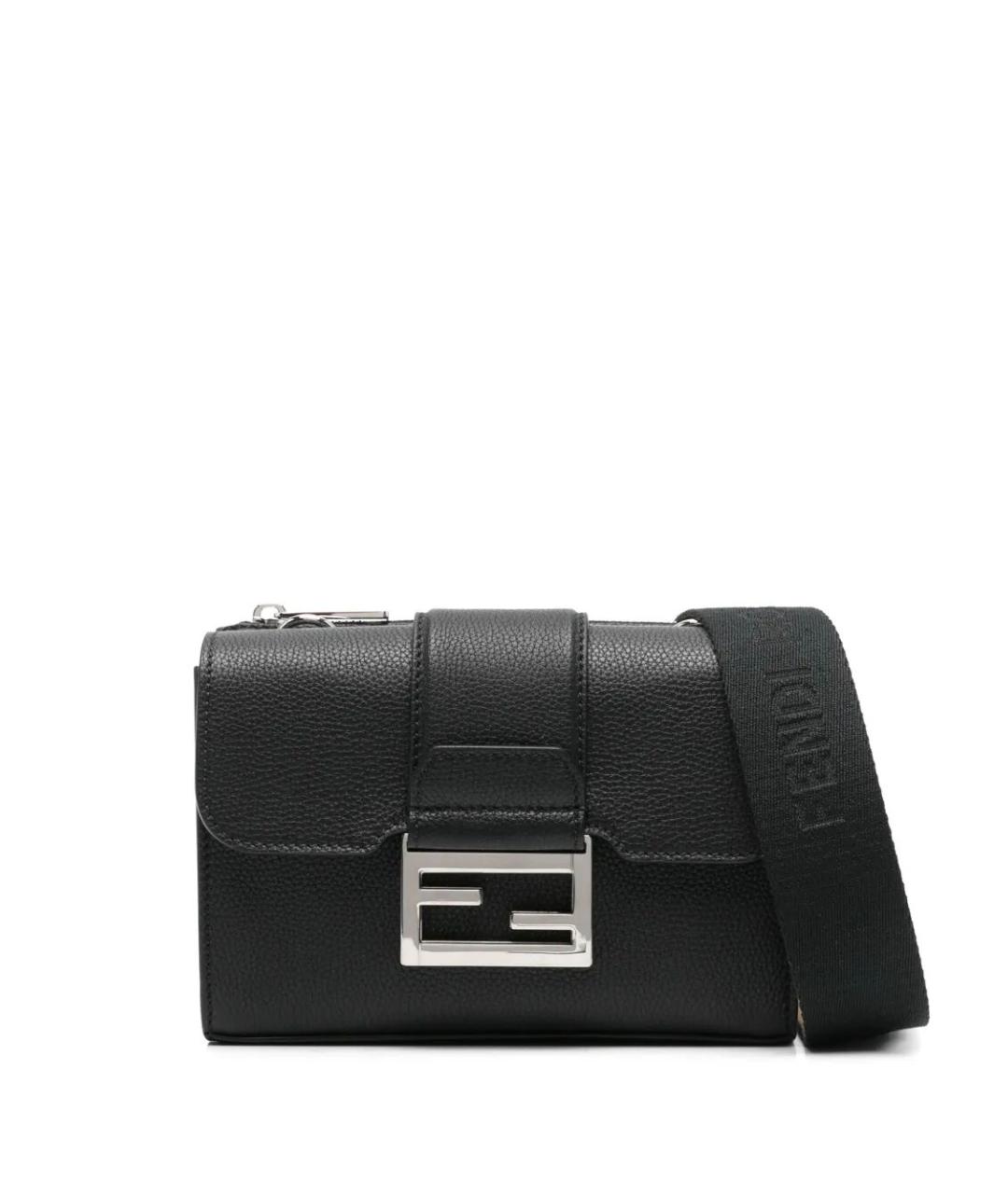 FENDI Черная кожаная сумка на плечо, фото 1