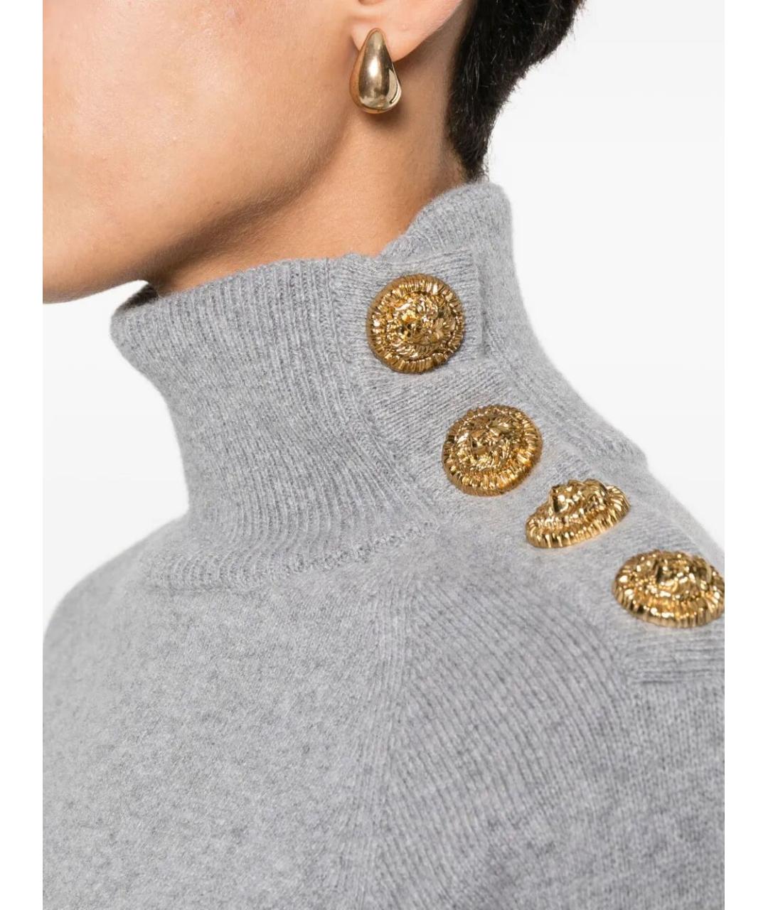 BALMAIN Серый кашемировый джемпер / свитер, фото 5