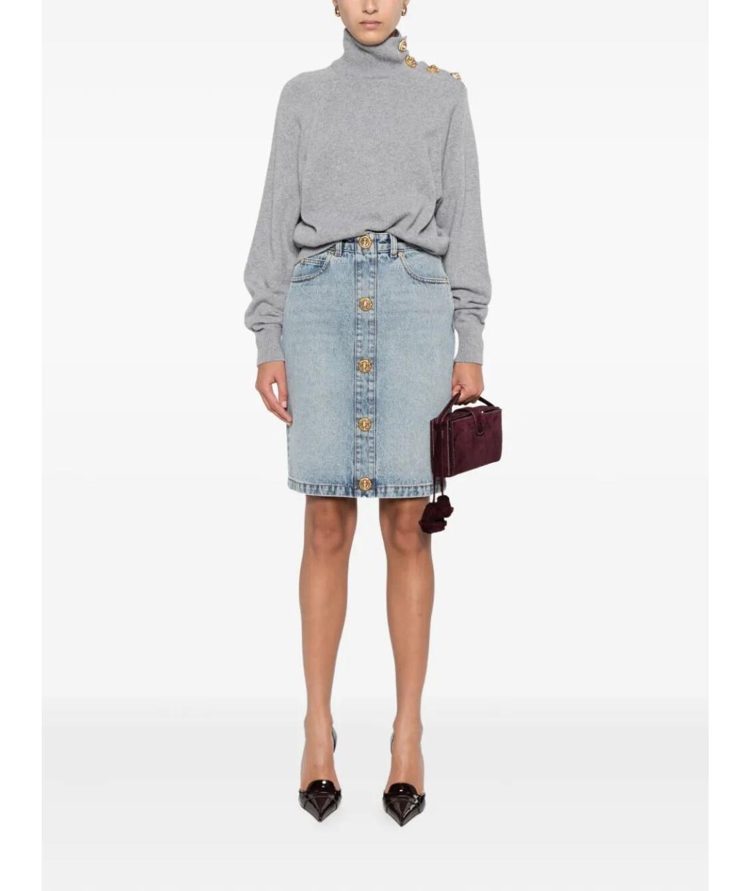 BALMAIN Серый кашемировый джемпер / свитер, фото 2