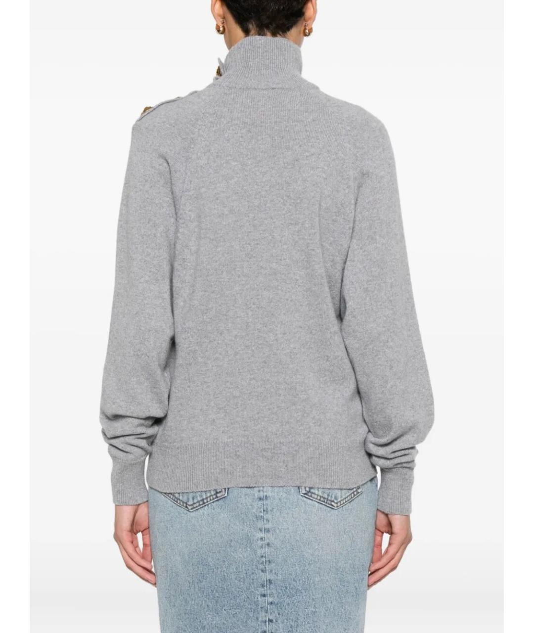 BALMAIN Серый кашемировый джемпер / свитер, фото 3