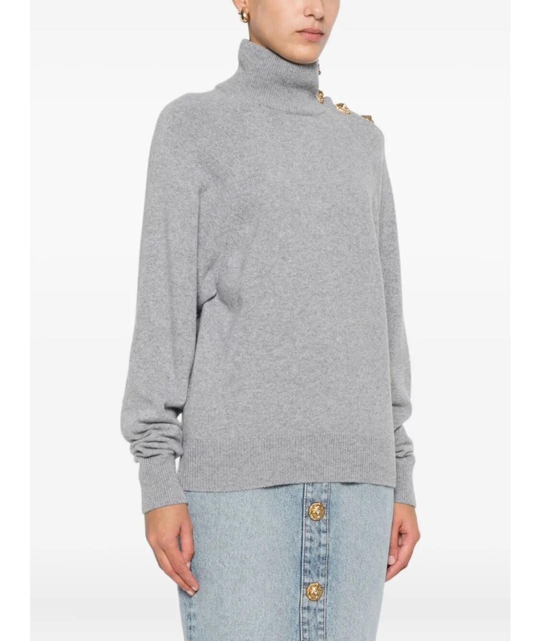 BALMAIN Серый кашемировый джемпер / свитер, фото 4