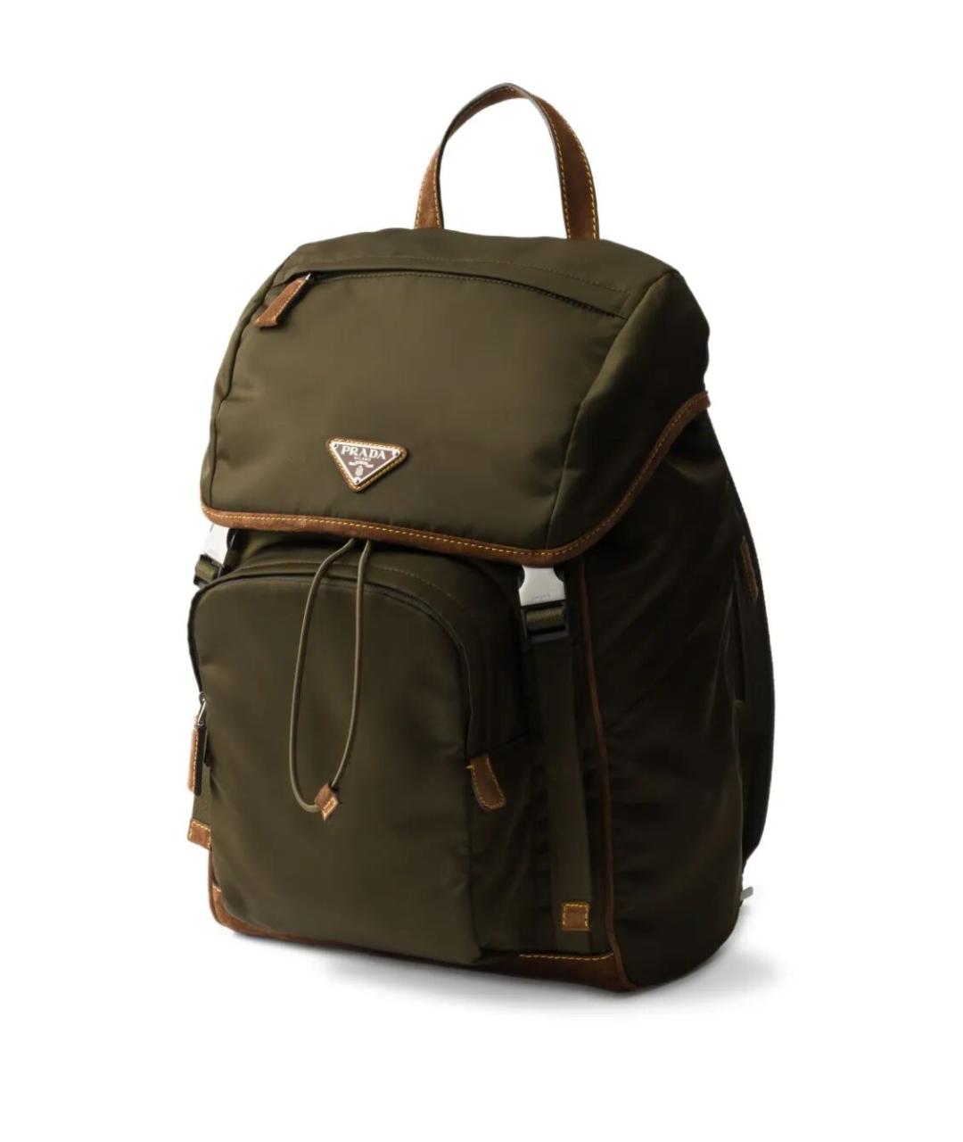 PRADA Хаки синтетический рюкзак, фото 4