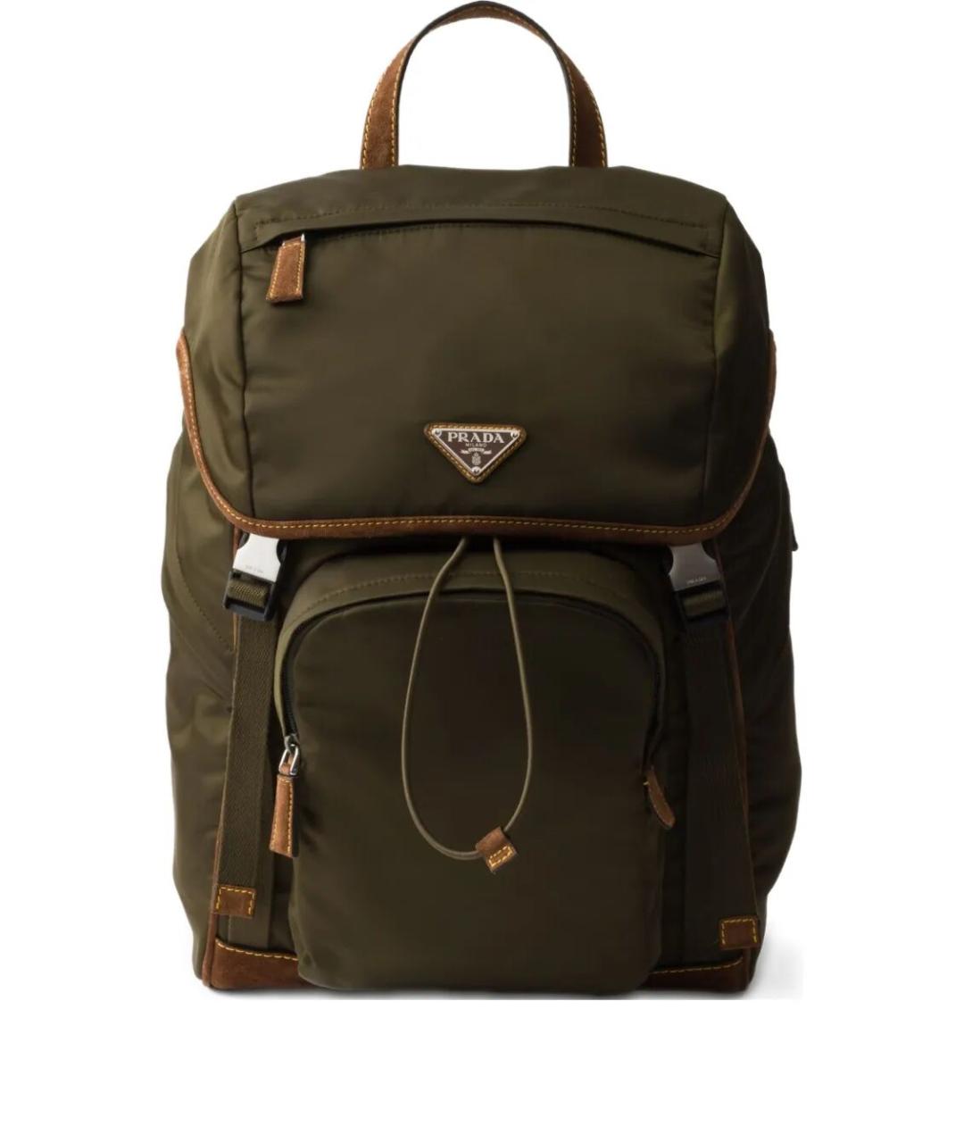 PRADA Хаки синтетический рюкзак, фото 1