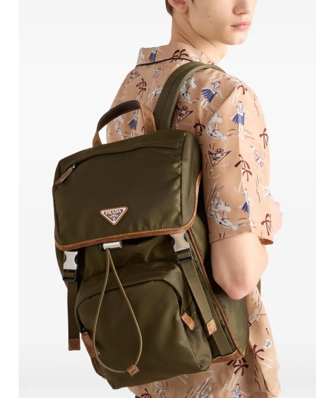 PRADA Хаки синтетический рюкзак, фото 2