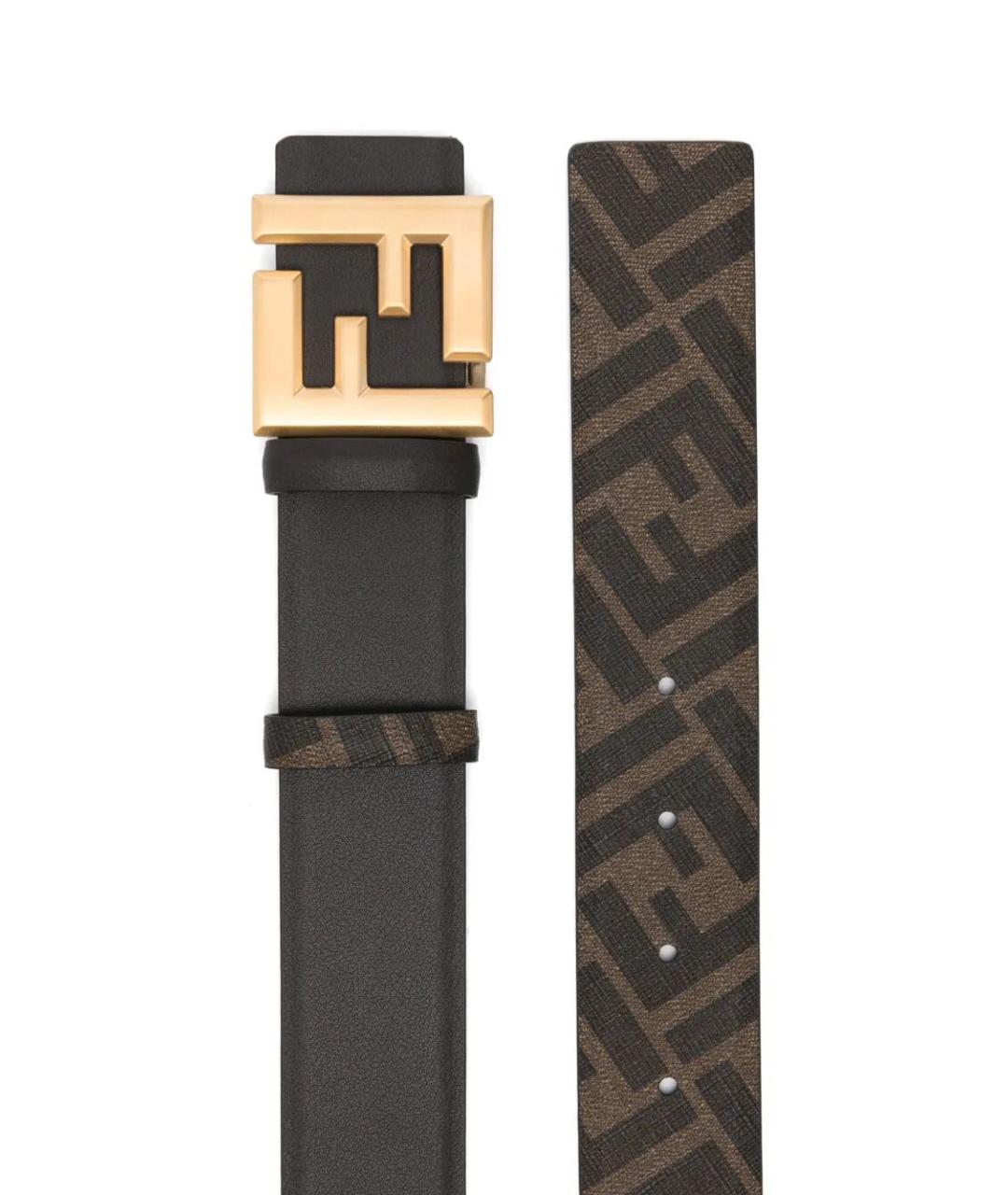 FENDI Коричневый кожаный ремень, фото 2