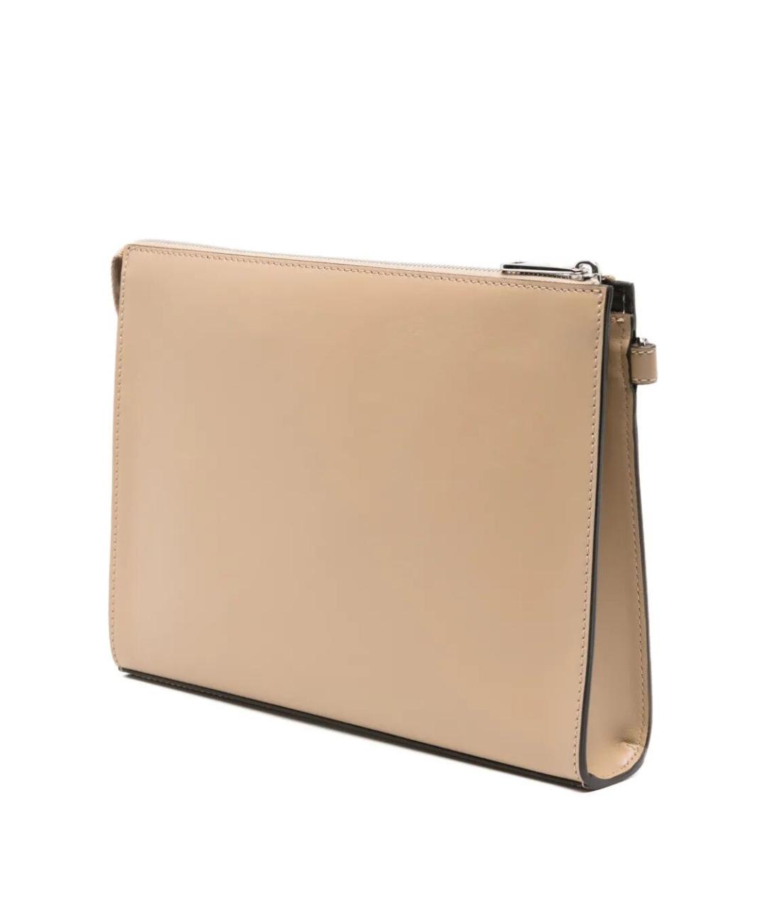 FENDI Бежевая кожаная папка для документов, фото 5