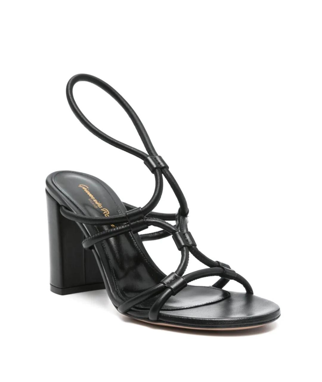 GIANVITO ROSSI Черные кожаные босоножки, фото 2