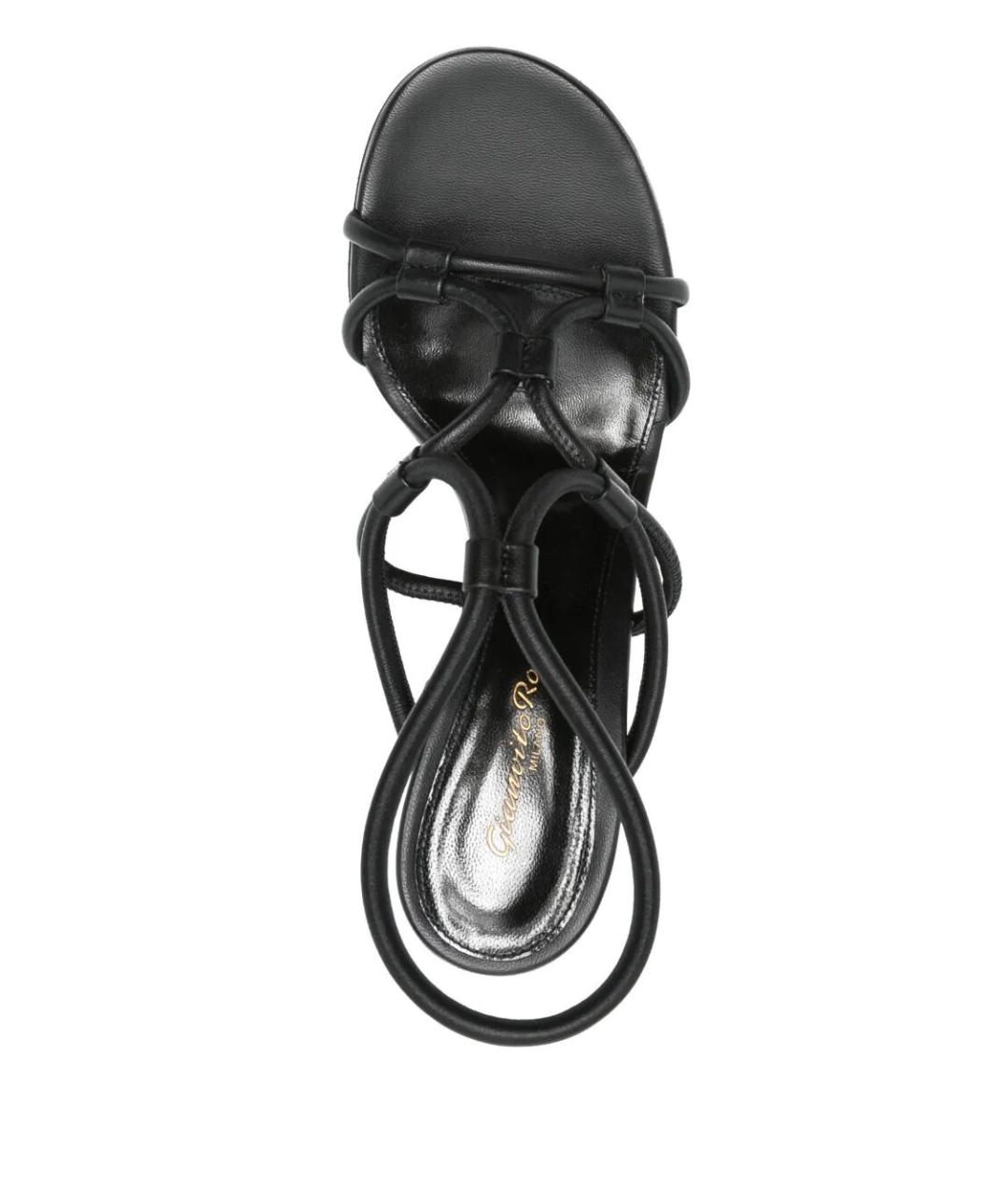 GIANVITO ROSSI Черные кожаные босоножки, фото 4