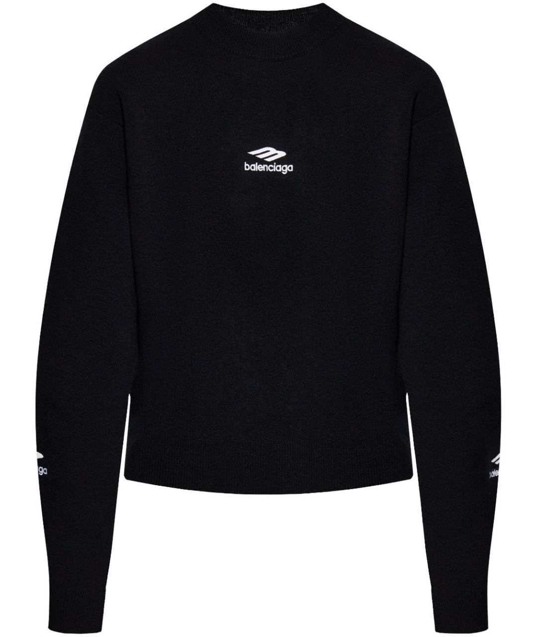 BALENCIAGA Черный шерстяной джемпер / свитер, фото 3
