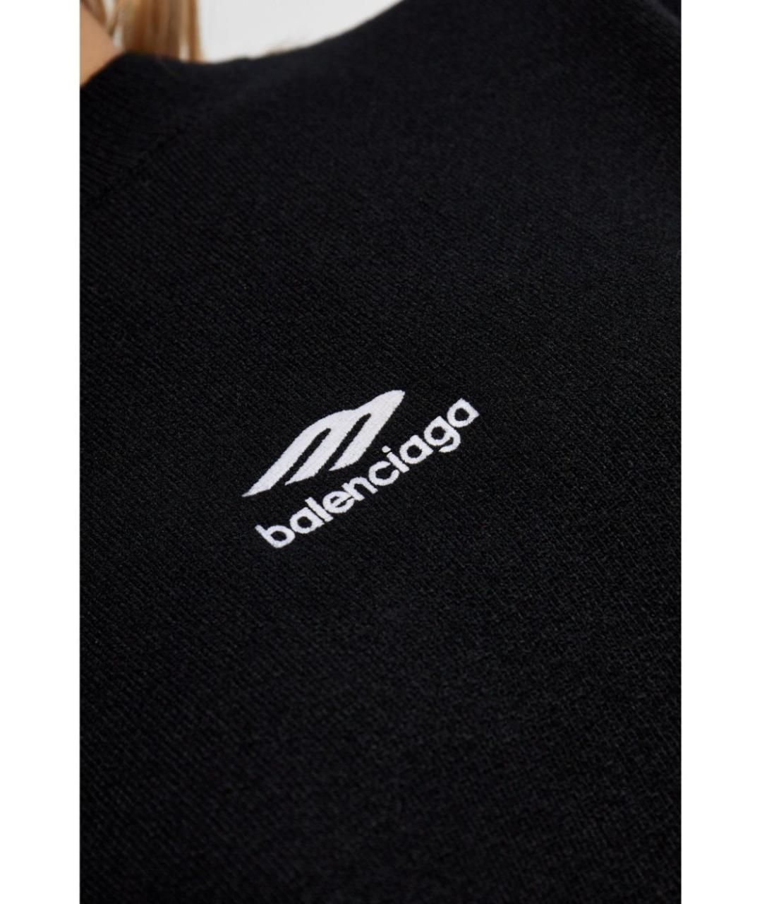 BALENCIAGA Черный шерстяной джемпер / свитер, фото 6