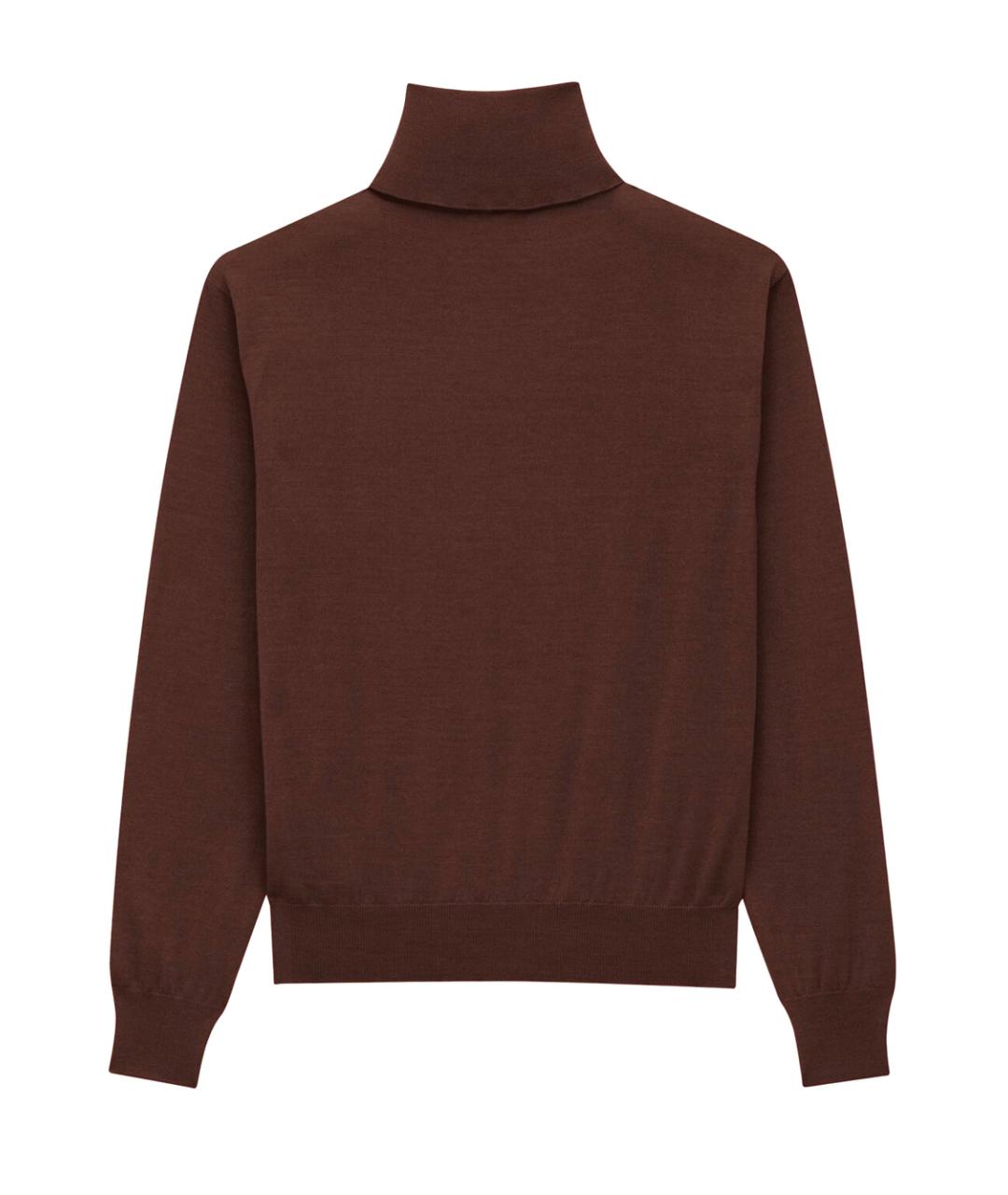 SAINT LAURENT Коричневая шерстяная водолазка, фото 2