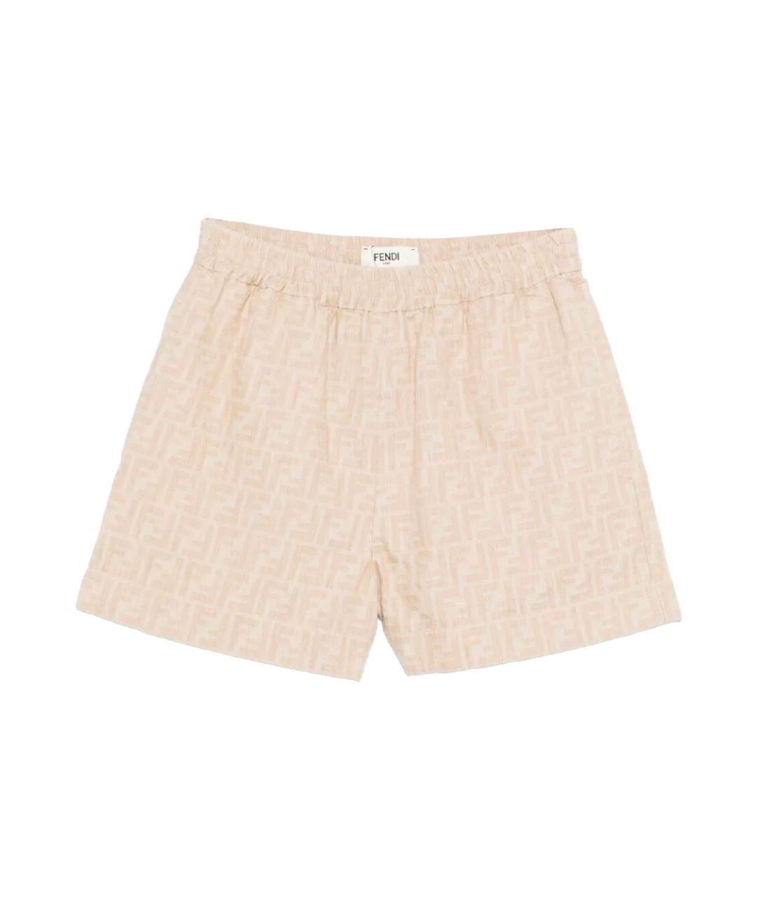 FENDI Бежевые хлопковые шорты, фото 1