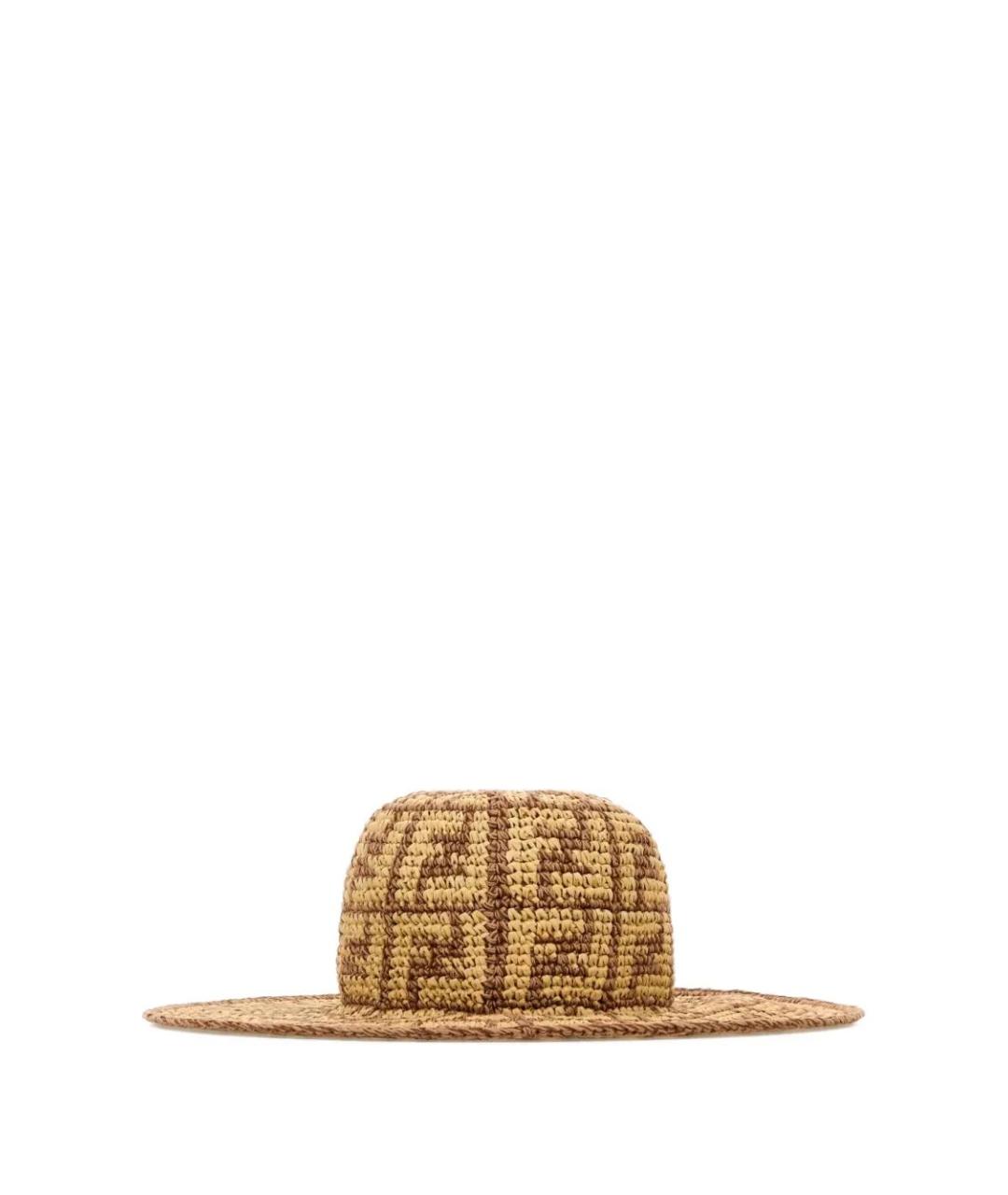 FENDI Бежевая соломенная шляпа, фото 2
